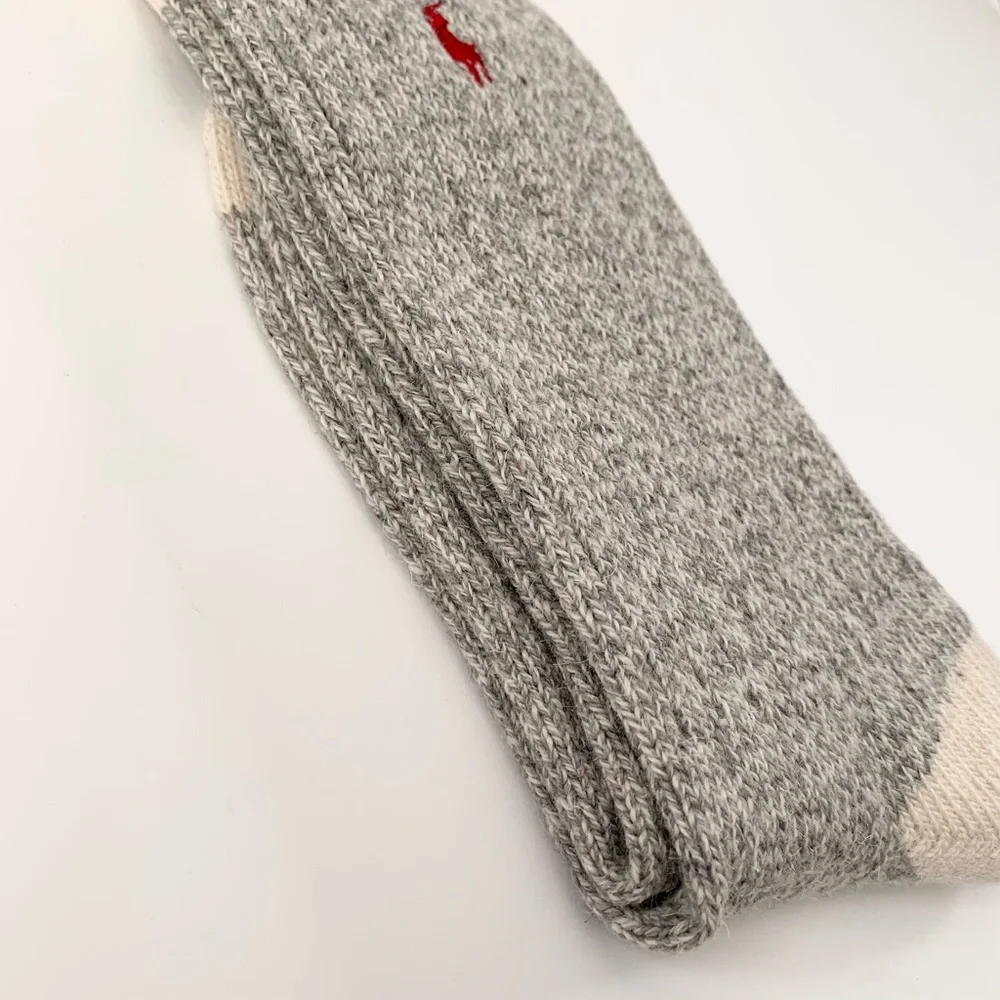 Long thick wool blend ragg boot socks (vintage sock monkey style)